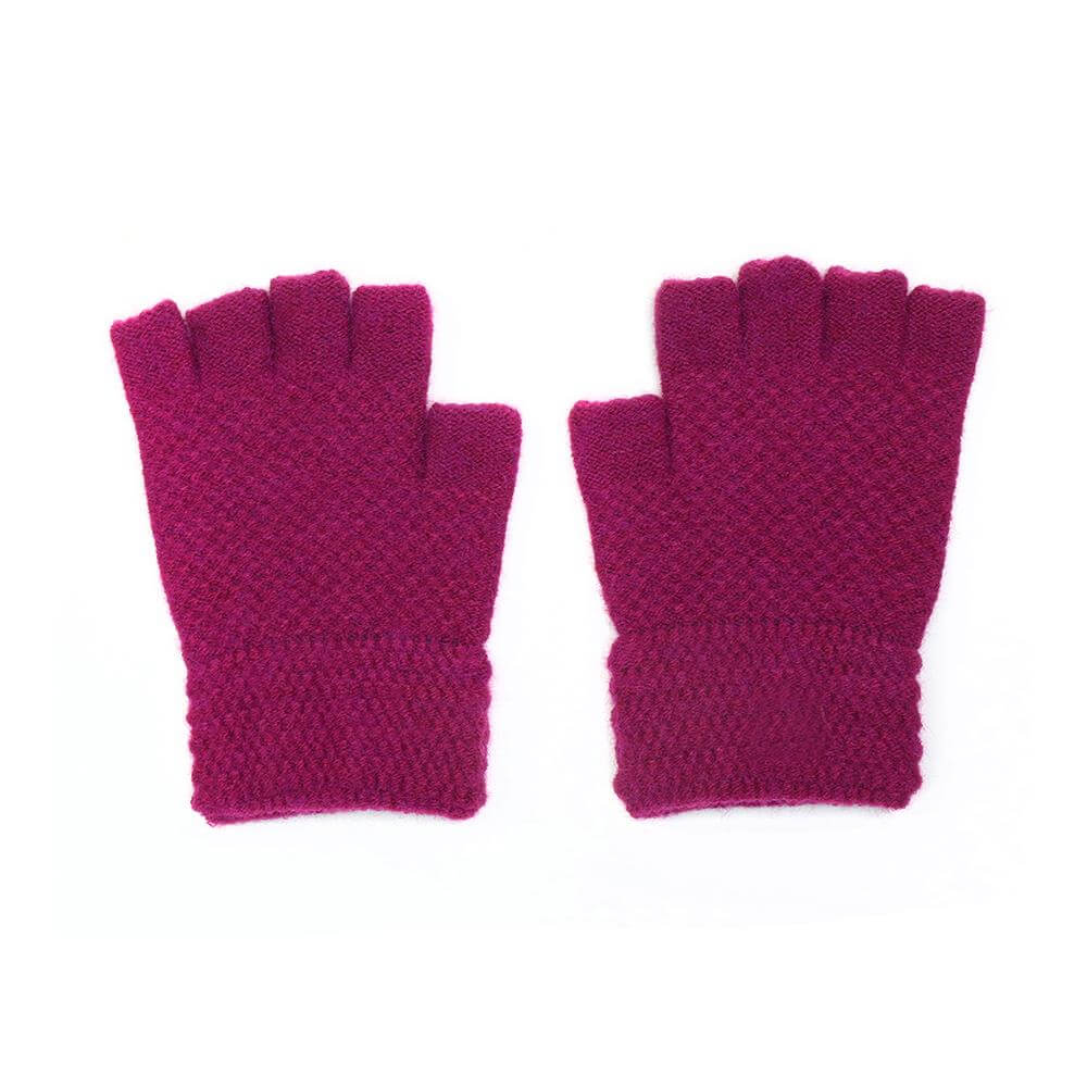 Peace of Mind Magenta Fingerless Gloves